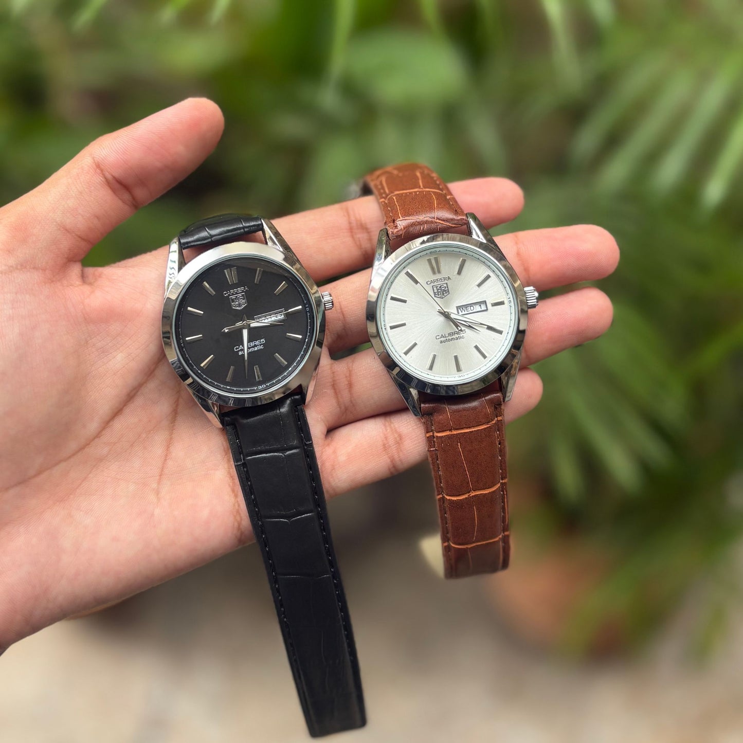TAG HEUER - CARRERA CALIBRE 5 WATCH - LEATHER STRAP