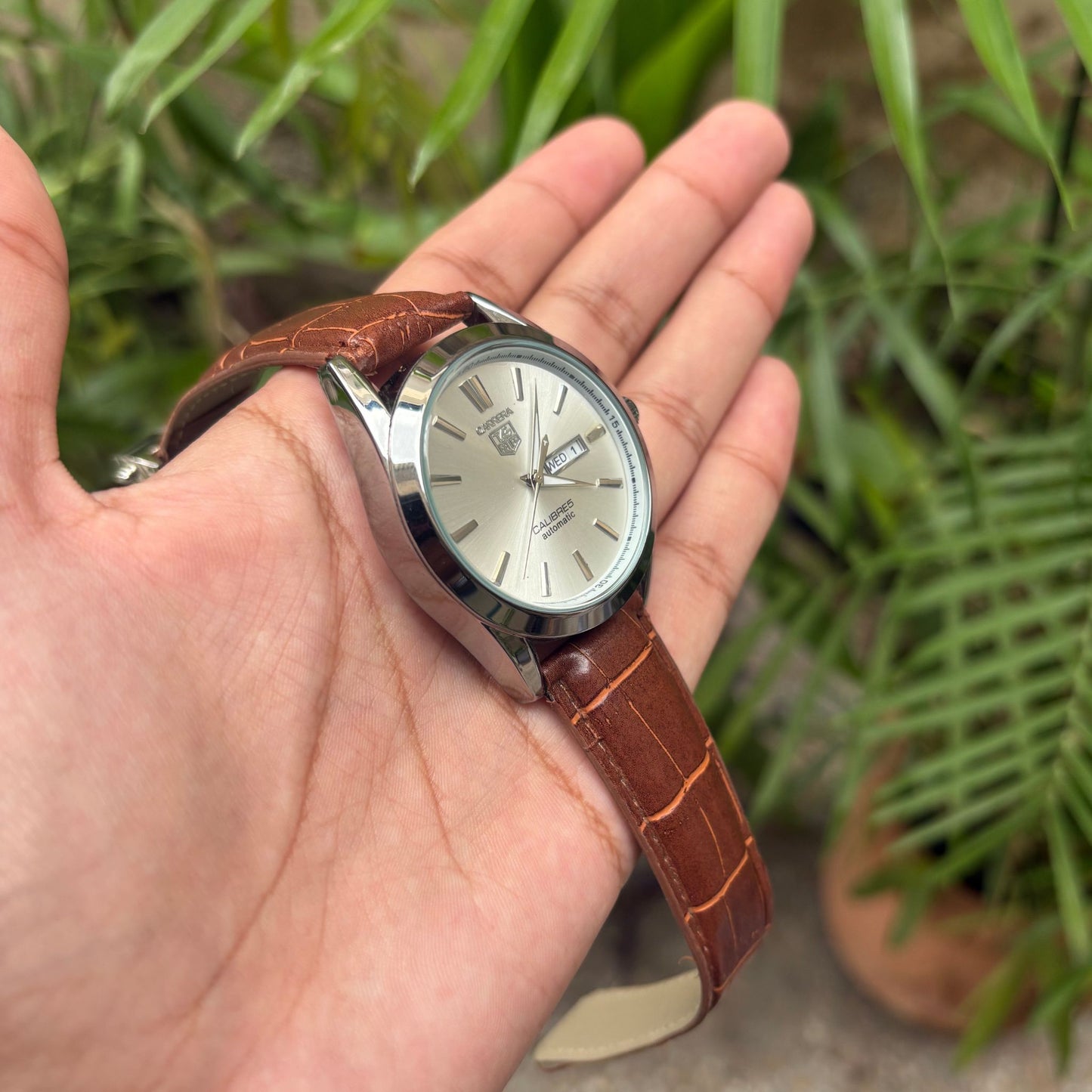 TAG HEUER - CARRERA CALIBRE 5 WATCH - LEATHER STRAP