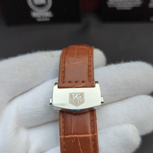 TAG HEUER - CARRERA CALIBRE 5 WATCH - LEATHER STRAP